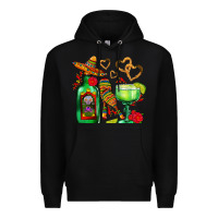 Black mexican tequila margarita and maracas Premium Hoodie - AdoDesignShop