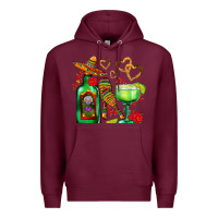 Burgundy mexican tequila margarita and maracas Premium Hoodie - AdoDesignShop