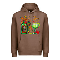 Chestnut mexican tequila margarita and maracas Premium Hoodie - AdoDesignShop