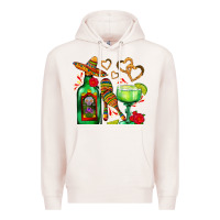 Pale Pink mexican tequila margarita and maracas Premium Hoodie - AdoDesignShop