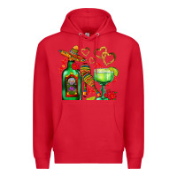 Red mexican tequila margarita and maracas Premium Hoodie - AdoDesignShop