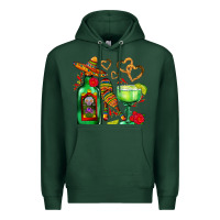 Sports Green mexican tequila margarita and maracas Premium Hoodie - AdoDesignShop