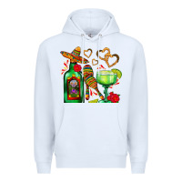 White mexican tequila margarita and maracas Premium Hoodie - AdoDesignShop