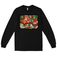 Black welcome ladybug gnome background Long Sleeve Tee - BarkalooDesign