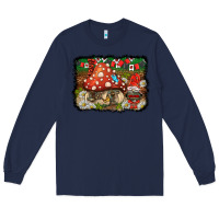Navy welcome ladybug gnome background Long Sleeve Tee - BarkalooDesign