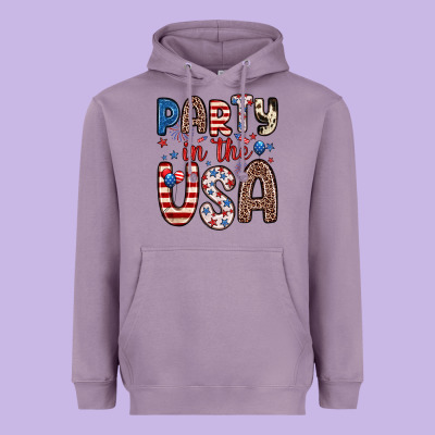 Party In The Usa Heavyweight Hoodie Designed By Zillion Design Studio