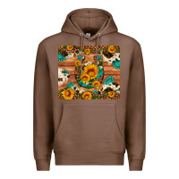 Chestnut sunflower gemstone leopard cowhide horseshoe Premium Hoodie - Artiststas