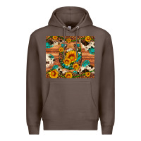 Coffee sunflower gemstone leopard cowhide horseshoe Premium Hoodie - Artiststas