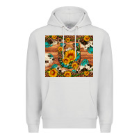 Dove Grey sunflower gemstone leopard cowhide horseshoe Premium Hoodie - Artiststas