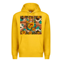 Lemon sunflower gemstone leopard cowhide horseshoe Premium Hoodie - Artiststas