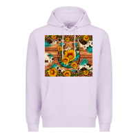 Lilac sunflower gemstone leopard cowhide horseshoe Premium Hoodie - Artiststas