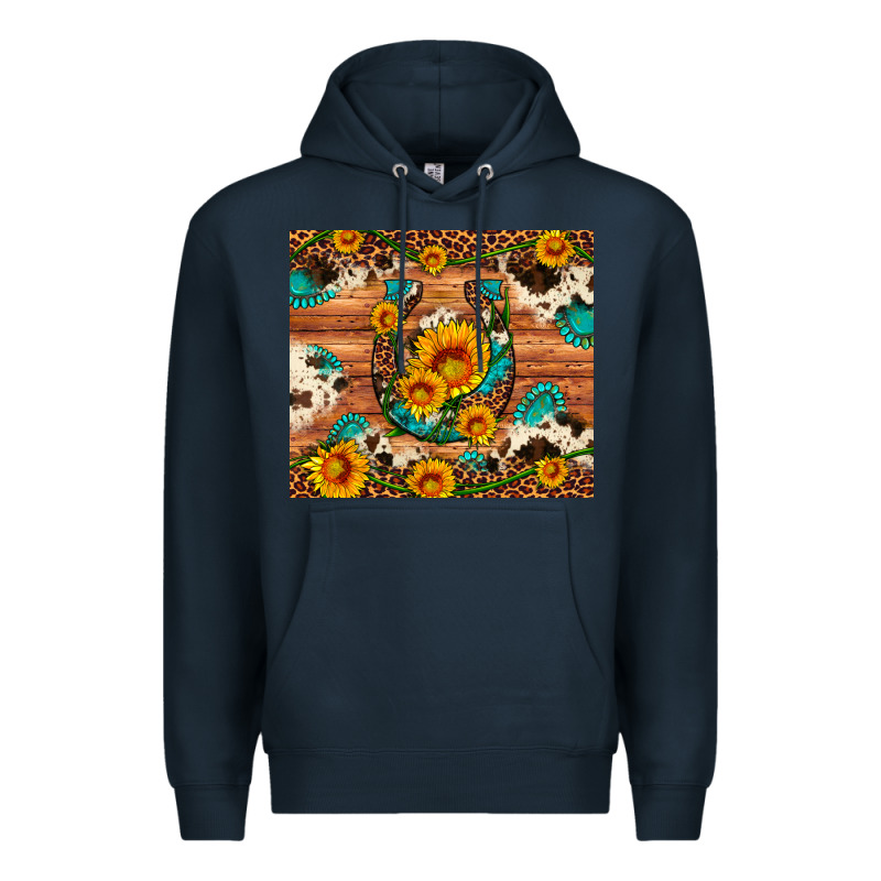 Sunflower Gemstone Leopard Cowhide Horseshoe Premium Hoodie by Artiststas | Teevron