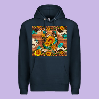 Sunflower Gemstone Leopard Cowhide Horseshoe Premium Hoodie Designed By Artiststas