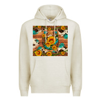 Oatmeal Heather sunflower gemstone leopard cowhide horseshoe Premium Hoodie - Artiststas
