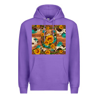 Purple sunflower gemstone leopard cowhide horseshoe Premium Hoodie - Artiststas
