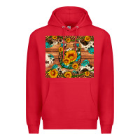 Red sunflower gemstone leopard cowhide horseshoe Premium Hoodie - Artiststas