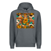 Rock sunflower gemstone leopard cowhide horseshoe Premium Hoodie - Artiststas