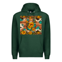 Sports Green sunflower gemstone leopard cowhide horseshoe Premium Hoodie - Artiststas
