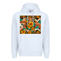 White sunflower gemstone leopard cowhide horseshoe Premium Hoodie - Artiststas