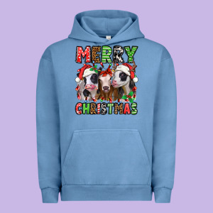 Merry Christmas Heifers Urban Hoodie Designed By Jasminsmagicworld