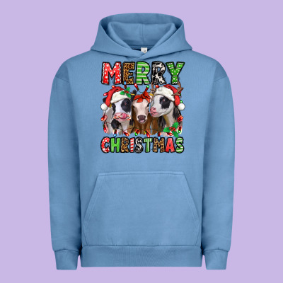 Merry Christmas Heifers Urban Hoodie Designed By Jasminsmagicworld