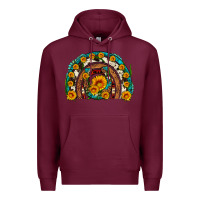 Burgundy sunflower gemstone leopard cowhide horseshoe rainbow Premium Hoodie - Artiststas