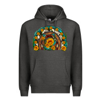 Charcoal Heather sunflower gemstone leopard cowhide horseshoe rainbow Premium Hoodie - Artiststas