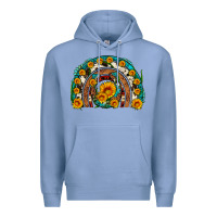 Colony Blue sunflower gemstone leopard cowhide horseshoe rainbow Premium Hoodie - Artiststas