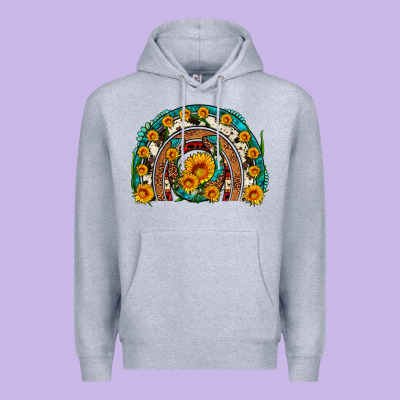 Sunflower Gemstone Leopard Cowhide Horseshoe Rainbow Premium Hoodie Designed By Artiststas