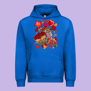 Valentines Day Skeleton Urban Hoodie Designed By Nancycooperartshop