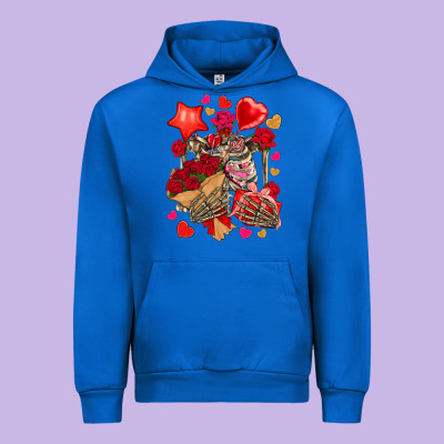 Valentines Day Skeleton Urban Hoodie Designed By Nancycooperartshop