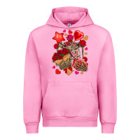 Fuchsia Pink valentines day skeleton Urban Hoodie - NancyCooperArtShop