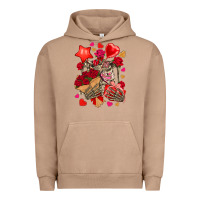 Pigment Burro valentines day skeleton Urban Hoodie - NancyCooperArtShop