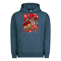 Pigment Midnight Navy valentines day skeleton Urban Hoodie - NancyCooperArtShop