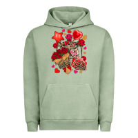 Pigment Oil Green valentines day skeleton Urban Hoodie - NancyCooperArtShop