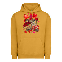 Pigment Peanut Butter valentines day skeleton Urban Hoodie - NancyCooperArtShop