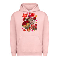 Pigment Salmon valentines day skeleton Urban Hoodie - NancyCooperArtShop