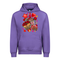 Tulip valentines day skeleton Urban Hoodie - NancyCooperArtShop