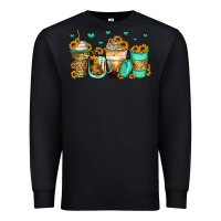 Black sunflowers coffee cups Premium Sweatshirt - Zillion Design Studio