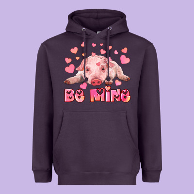 Be Mine Baby Pig Heavyweight Hoodie Designed By Ranaportraitstore