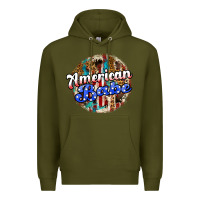 Army Green american babe Premium Hoodie - JahusDesignShop