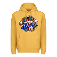 Mustard american babe Premium Hoodie - JahusDesignShop