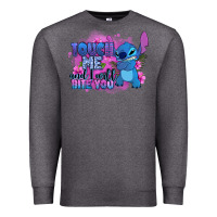 Charcoal Heather touch me and i will bite you stitch Premium Sweatshirt - Zillion Design Studio