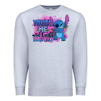 Heather Grey touch me and i will bite you stitch Premium Sweatshirt - Zillion Design Studio