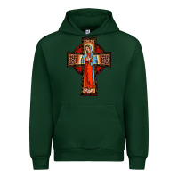 Forest Green lady of guadalupe leopard cross Urban Hoodie - BarkalooDesign