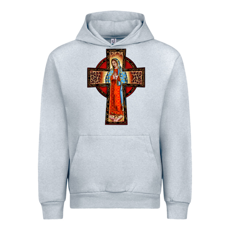 Lady Of Guadalupe Leopard Cross Urban Hoodie by BarkalooDesign | Teevron