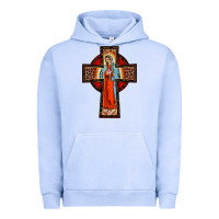 Pigment Grape Ice lady of guadalupe leopard cross Urban Hoodie - BarkalooDesign