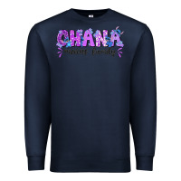 Navy ohana means family with stitch Premium Sweatshirt - texasbilliewilder