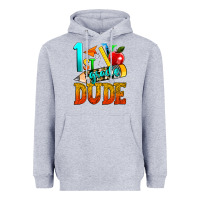 Heather Grey 1st grade dude Heavyweight Hoodie - texasbilliewilder
