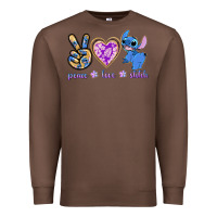 Chestnut peace love stitch Premium Sweatshirt - texasbilliewilder